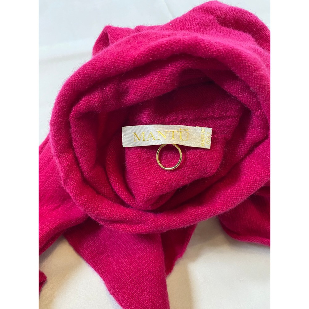 MANTO Fuchsia Cashmere Turtleneck Sweater Long Sleeve Made in Italy Women's S - Picture 3 of 11